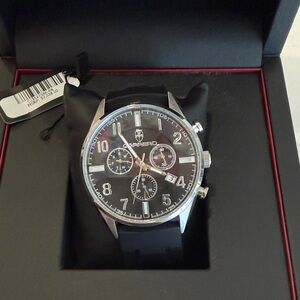 Carrero Men's Chronograph Watch in Black and Silver